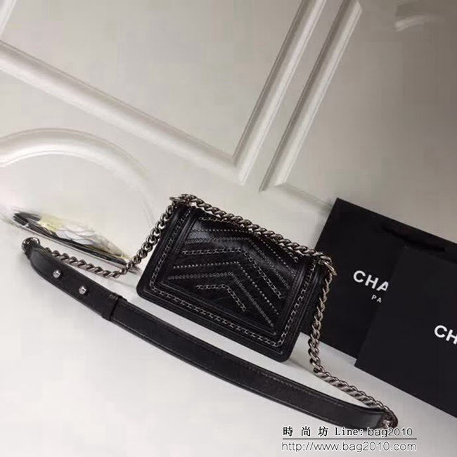 香奈兒CHANELCHANE2018FW款皺紋小牛皮單肩斜挎鏈條包 DSC2027